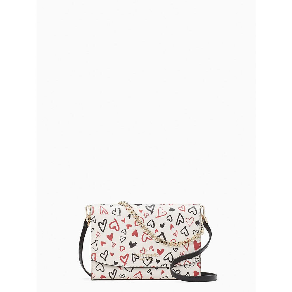 Kate Spade Heart Print Carson KA494 Convertible Crossbody In Parchment –  Fashrevo