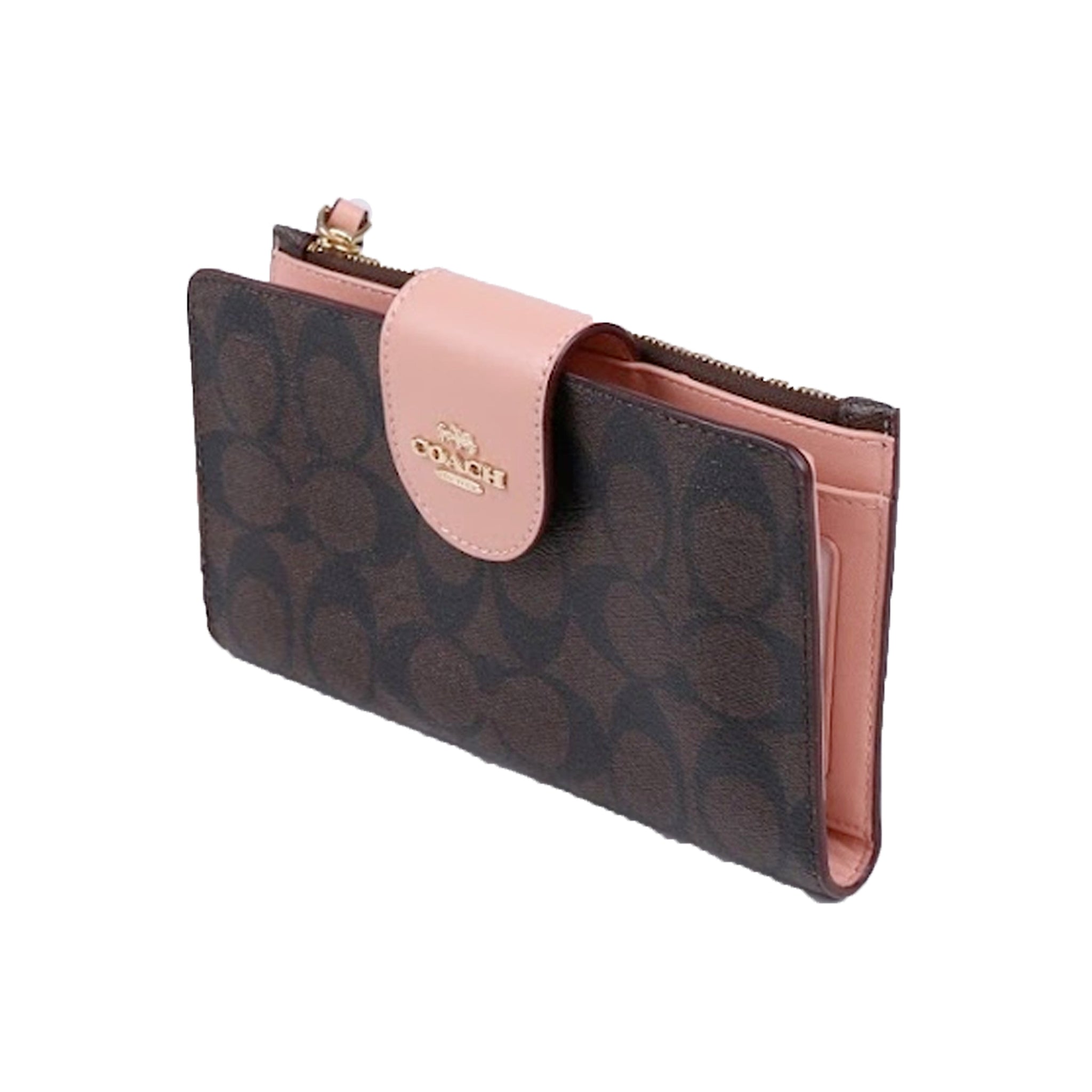 coach brown and pink wallet