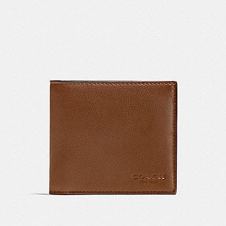 coach dark saddle wallet