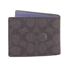 Load image into Gallery viewer, Coach Signature Slim 69218 Bifold Wallet In Charcoal Deep Sky