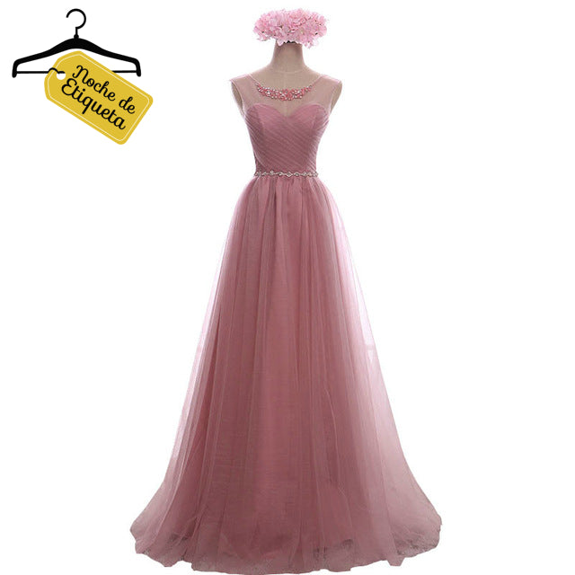 RENTA VESTIDO LARGO VL0052 ROSA TALLA 10 (MEDIANO) – NOCHE DE ETIQUETA