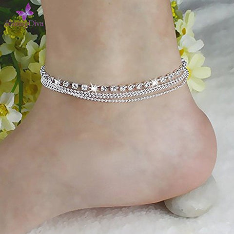 stylish silver anklets