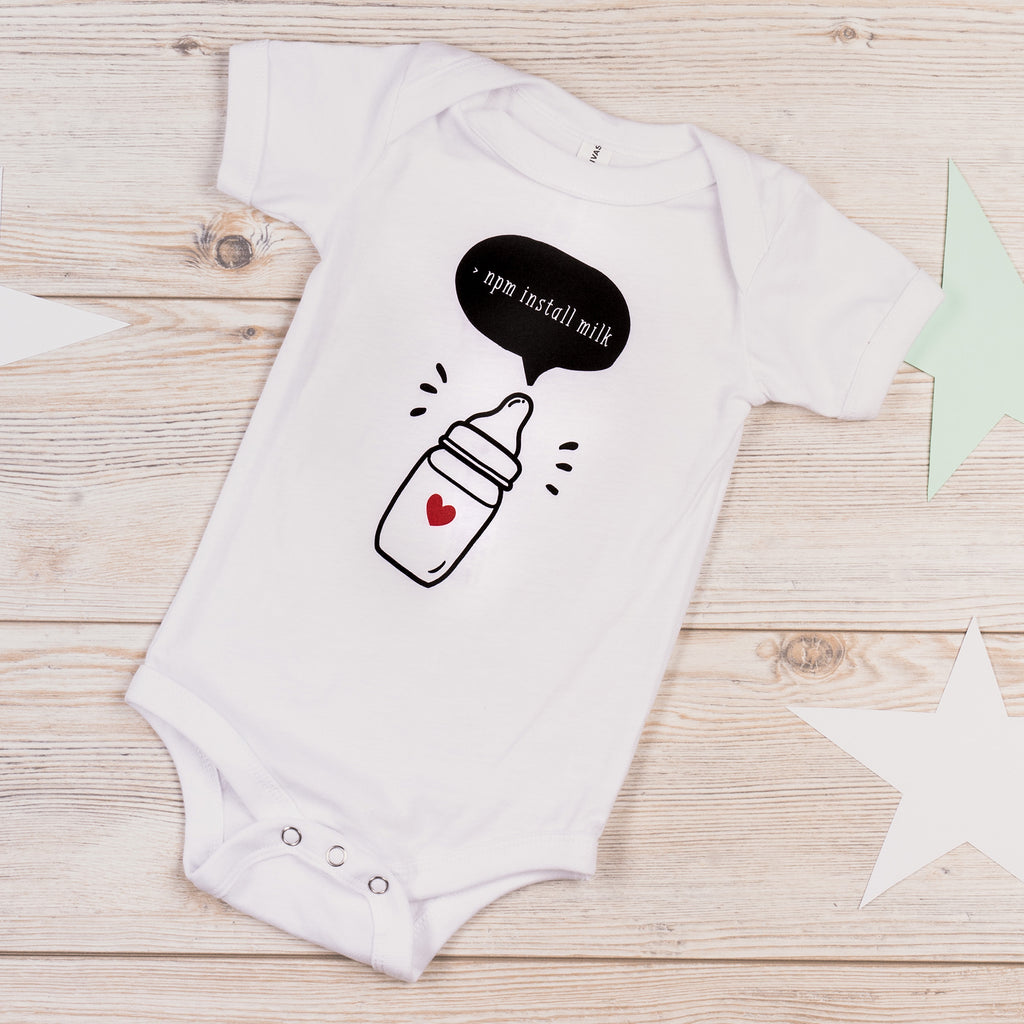 Programming Baby Onesie - NPM Install Milk