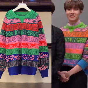 BTS J-Hope Style “Colorful” Sweater – KpopCloud