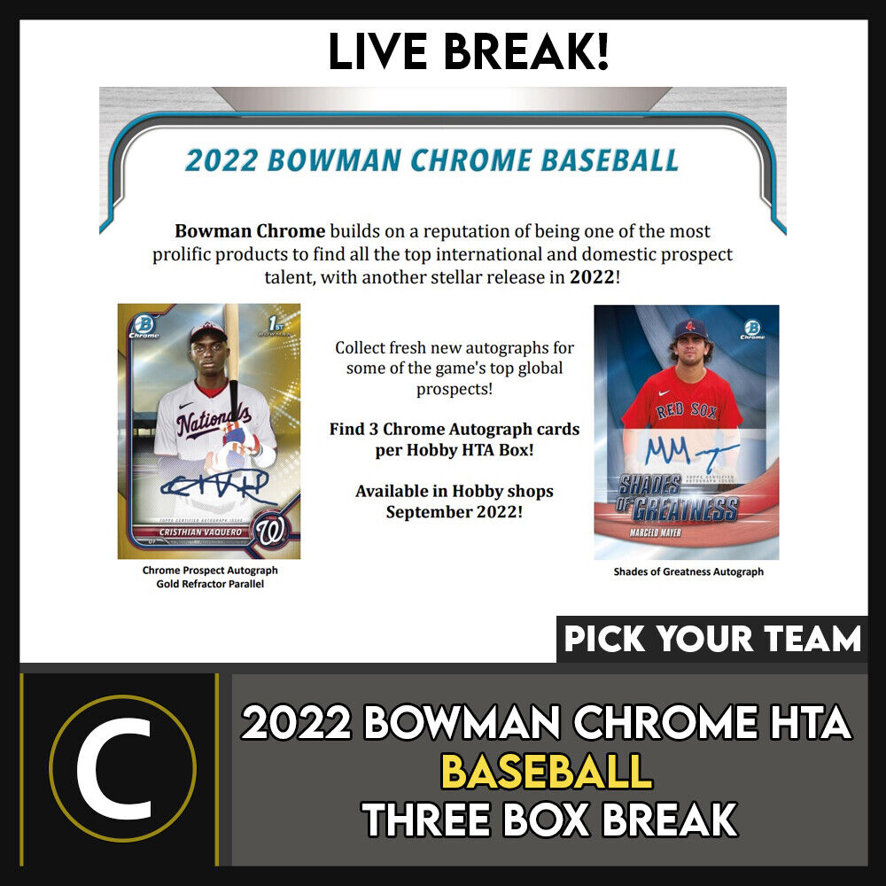 MLB 2022 Bowman Chrome HTA Choice ➀ www.eclecticelegancebylisa.com