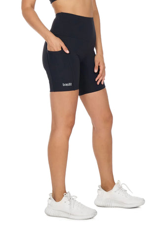 High Waisted Supplex Bike Shorts with Pockets  - brasilfit activewear