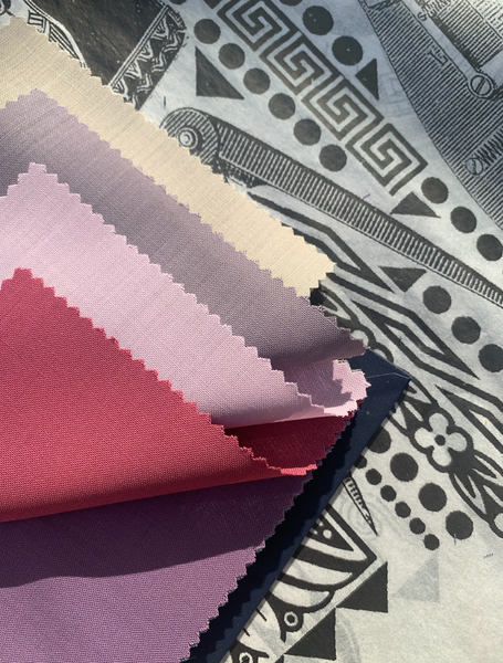 fabric swatches pinks wool