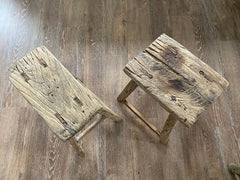 Rustic stool imperfections