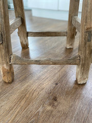 Rustic stool imperfections