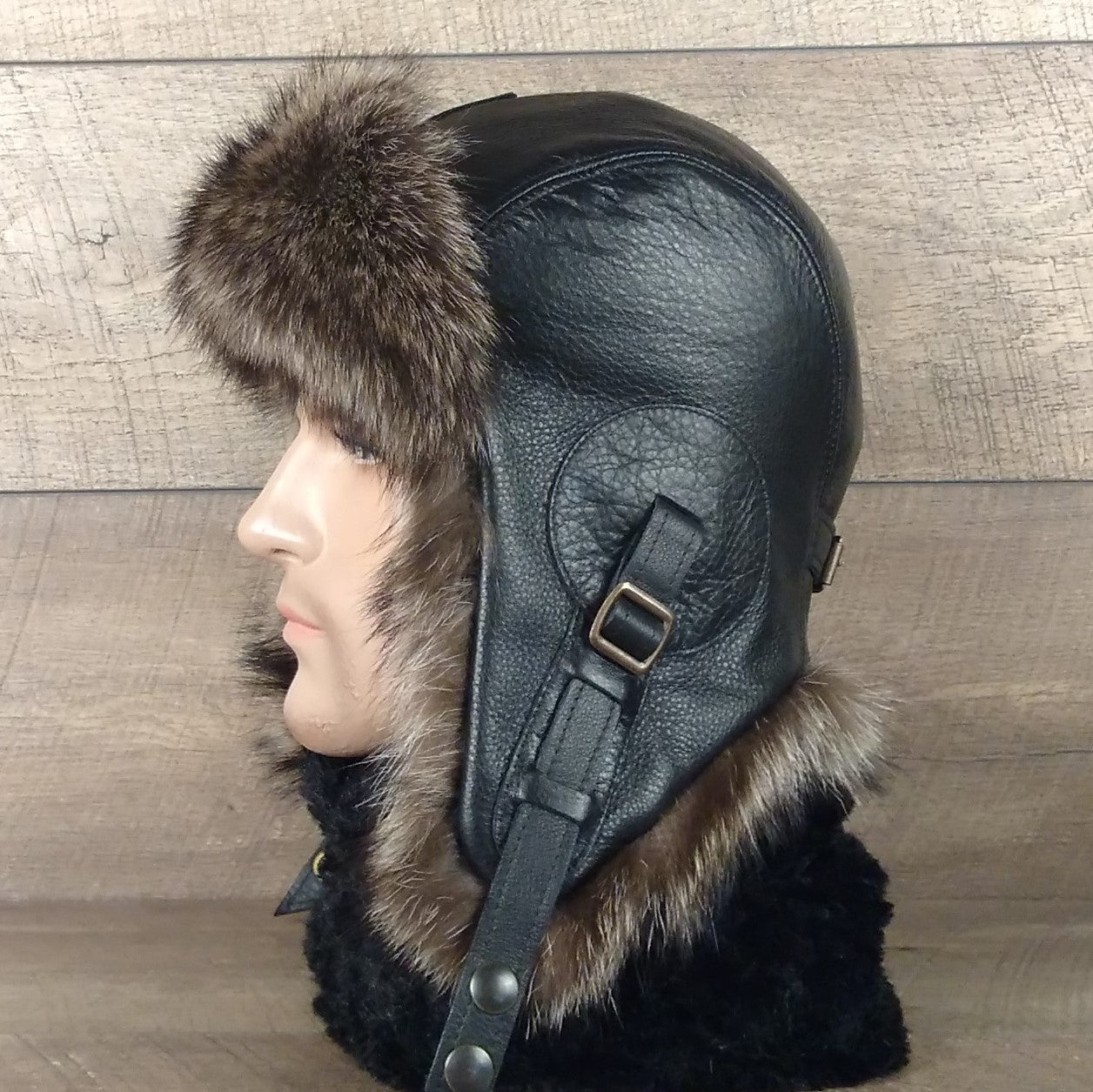 leather bomber hats