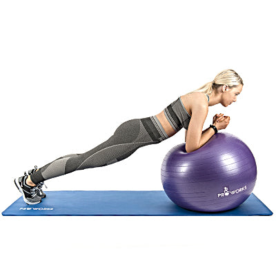 Girl Performing a Plank using a Proworks Exercise Ball