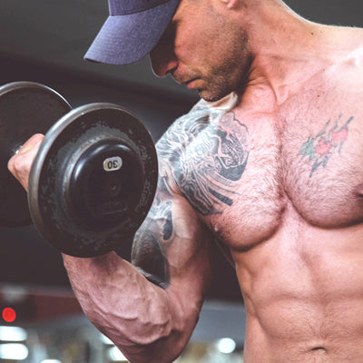 A Man Performing Bicep Curls