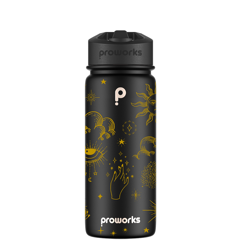 Botella de agua con pajita - Patrón Gen 2 Dino Piratas - Proworks Bottles