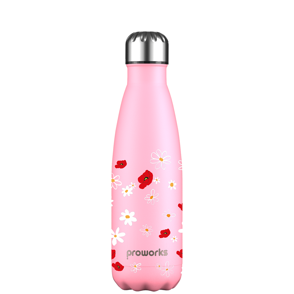 Pastel Flowers beautiful design pattern water bottle – Create and Drink
