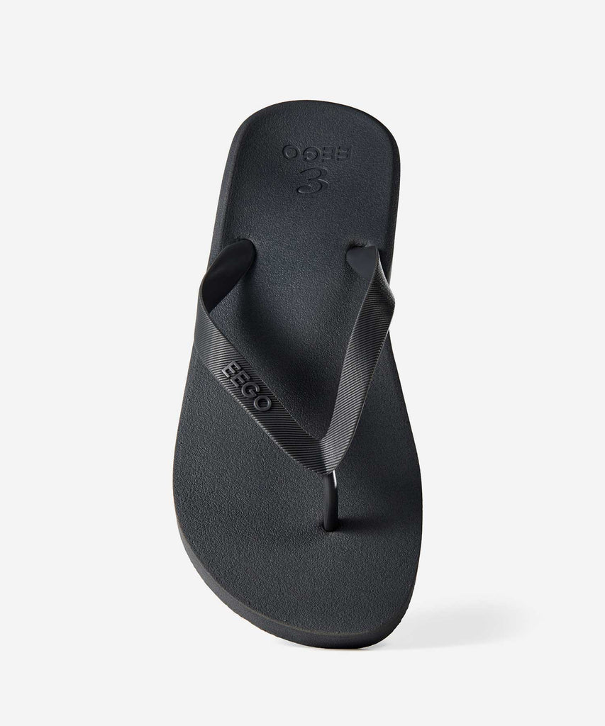 men's black flip flops