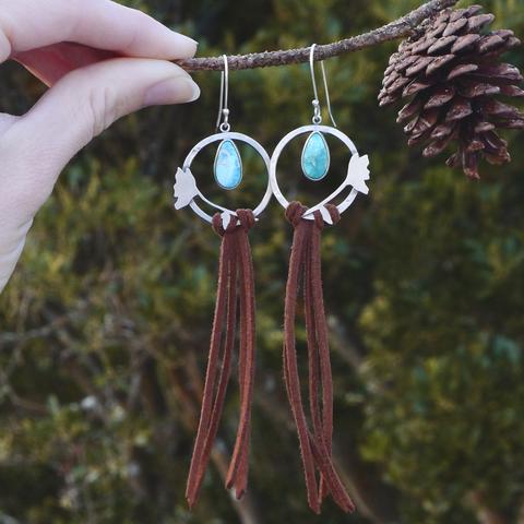 Nature inspired turquoise earrings