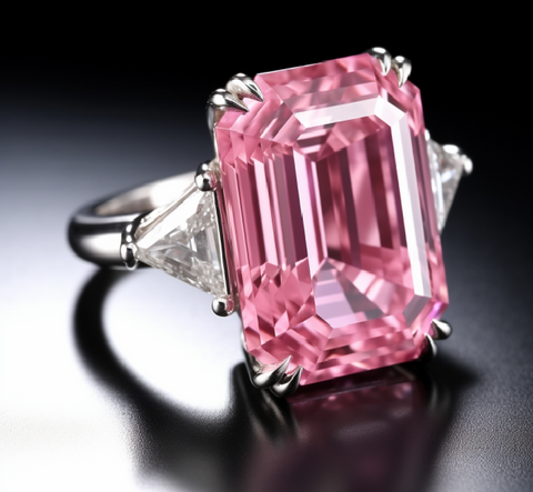 24.78 carat fancy intense pink diamond ring