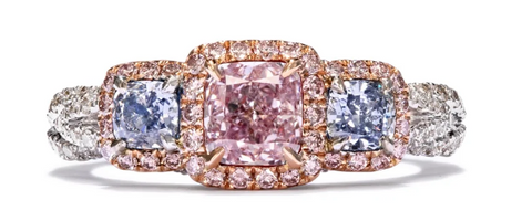 what is a cushion cut diamond for a pink diamond ring