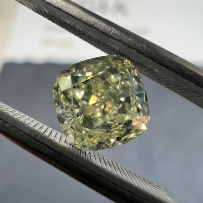 1.66 Carat CUSHION Shape YELLOW Color Diamond