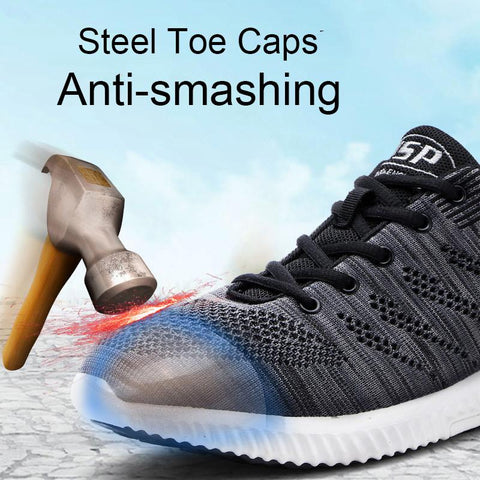 Oakbayshoes Spring Comfort Steel Toe Shoes Grey Work Sneaker – Oak Bay ...