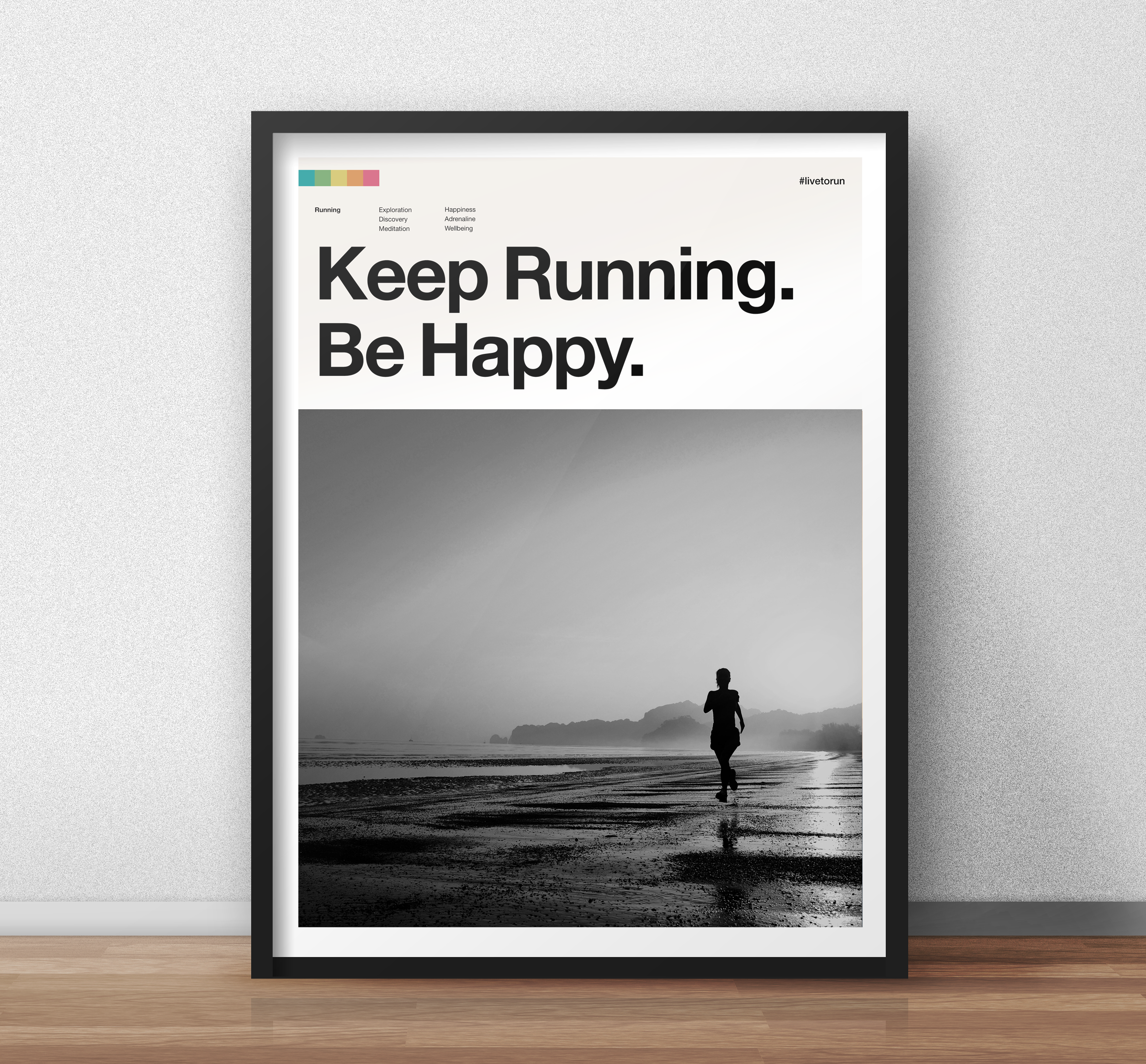 Running makes you happy poster