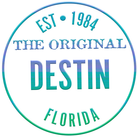 Destin Florida Logo Est. 1984 Bevel Edge Gradient