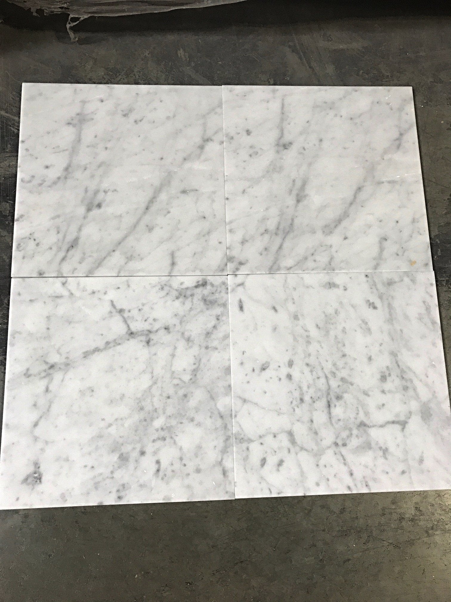 Bianco Carrara Marble Tile 12x12 Polished Stone Design