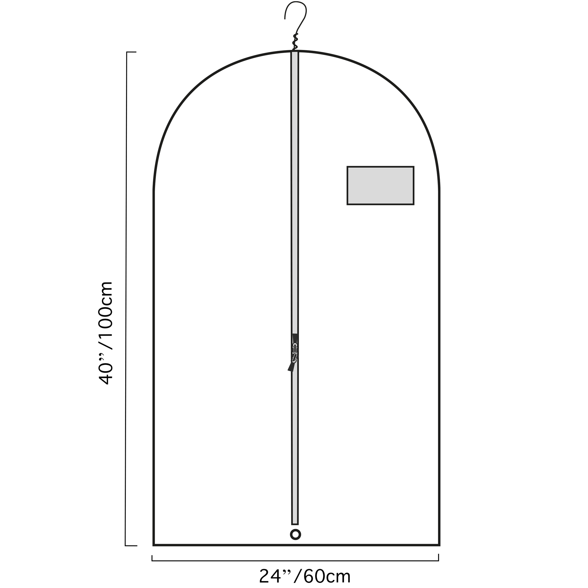 Suit Cover 40" size guide