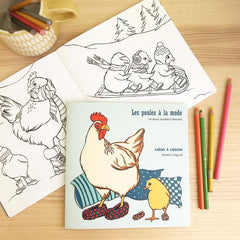 cahier à colorier de poules par Amélie Legault