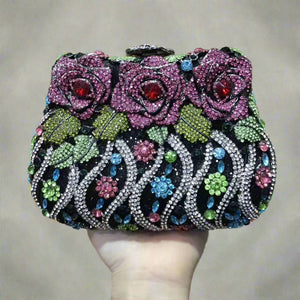 Crystal Flower Minaudiere Clutch - SHAWN ANDREA