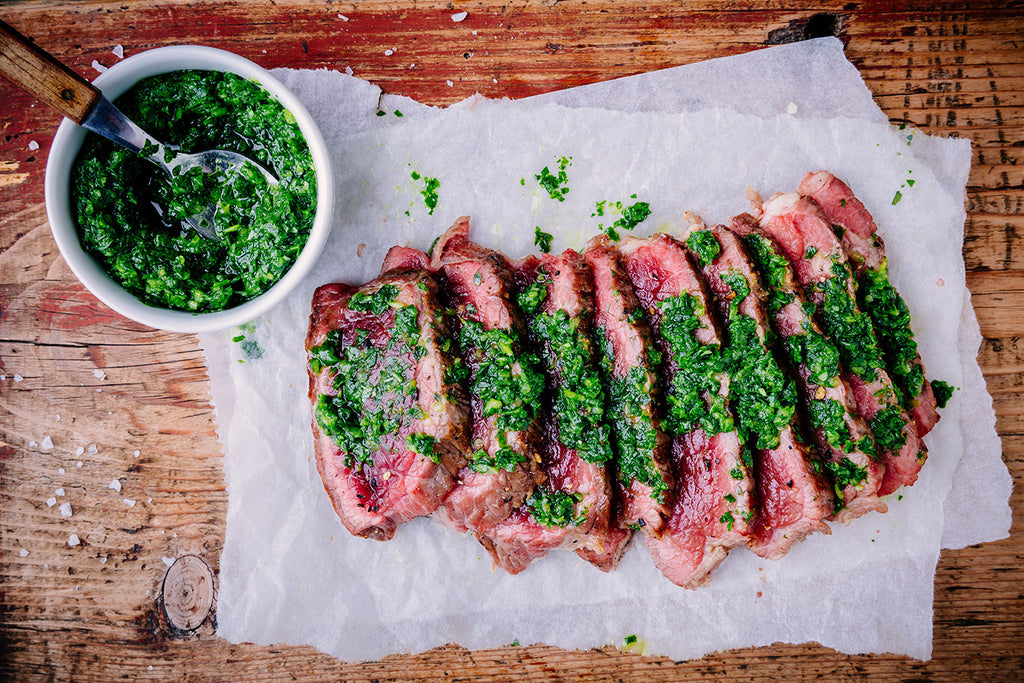 kangaroo loin with pesto 