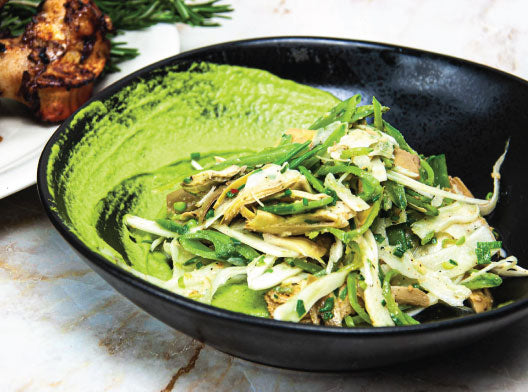 Spring Pea Hummus & Baby Artichoke Salad