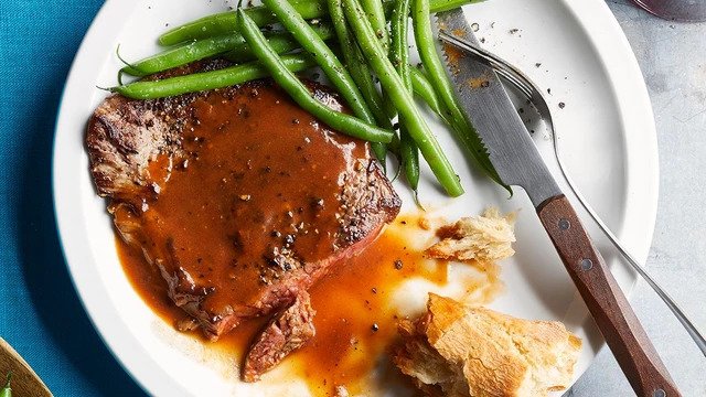 Ostrich steak with bbq sauce