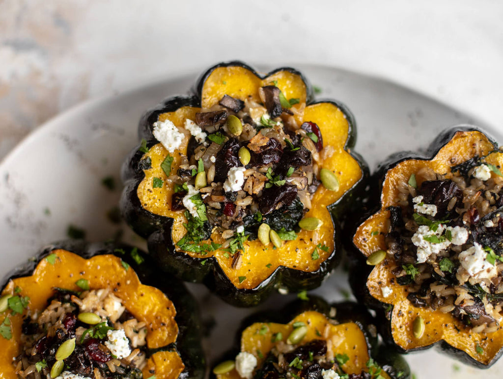 pstrich stuffed acorn squash recipe