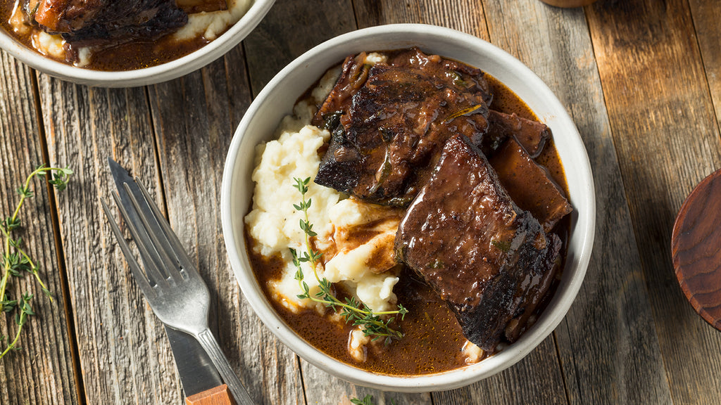 Bison Short Ribs with Mashed Cauliflower