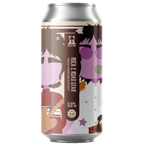 Brew York Rock E Roads Star Rocky Road Milk Stout 440ml (5.5%) - Indiebeer