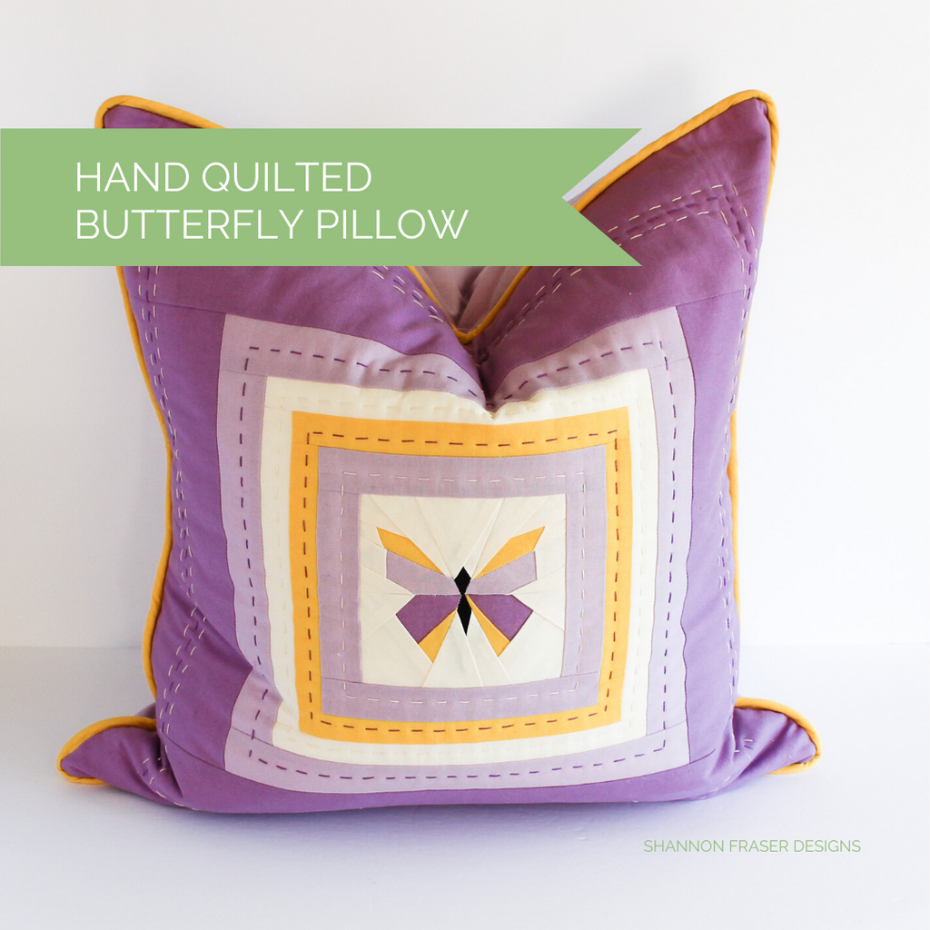 Hand Quilted Butterfly Pillow | Shannon Fraser Designs 