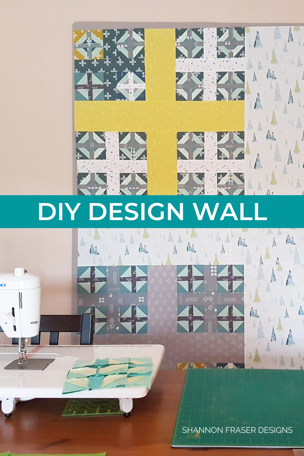 Plus Infinity quilt top hanging out on my design wall | DIY Design Wall Tutorial | Shannon Fraser Designs