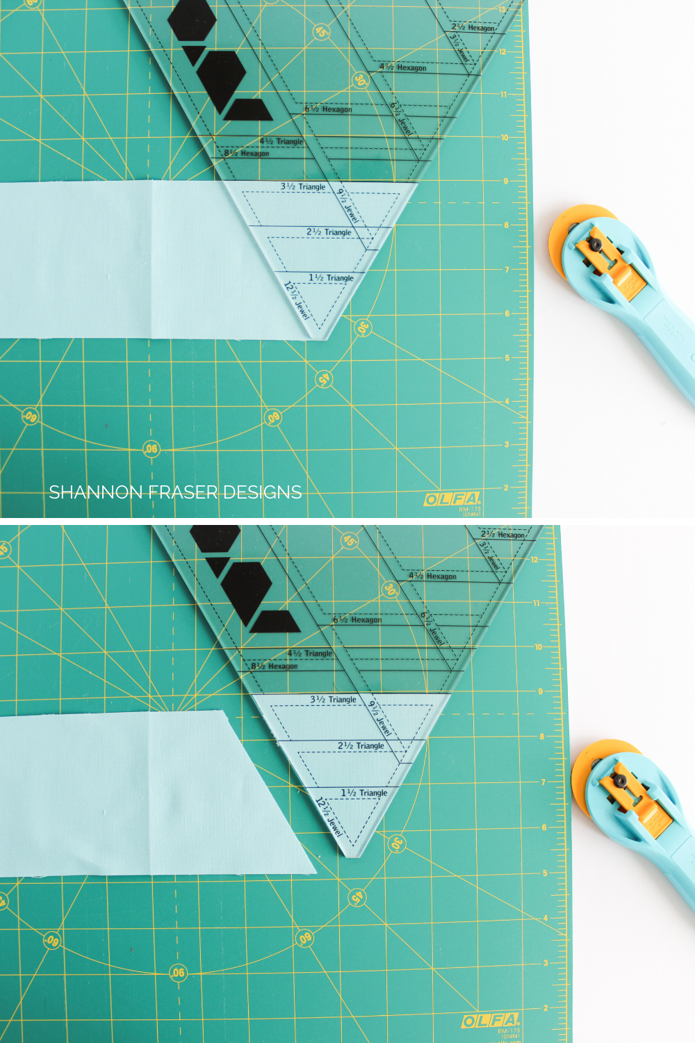 Cutting triangles using the Hex 'n More Ruler