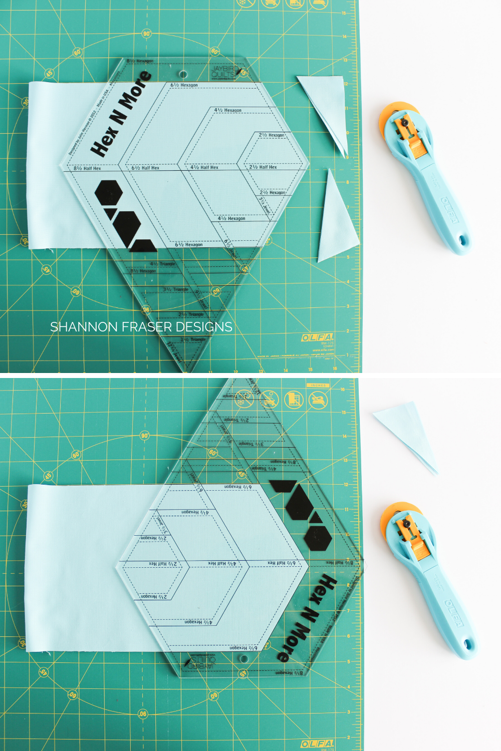 Cutting hexies using the Hex 'n More ruler