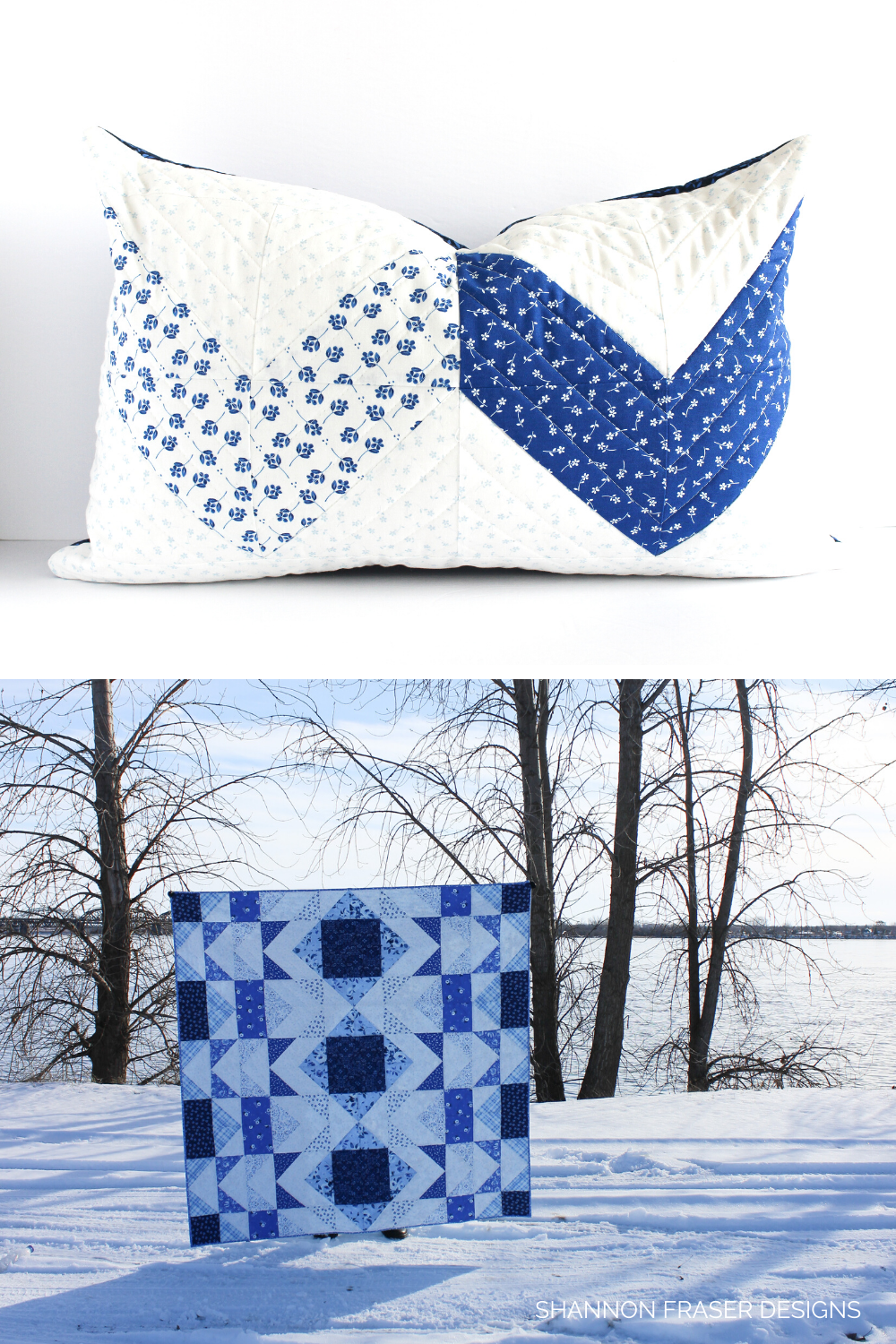Gifts For Quilter, Graphic Design gifts look of blue & white quilt