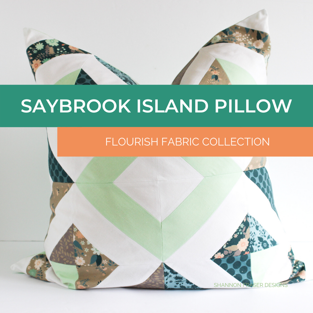 Saybrook Island Pillow featuring Flourish fabric collection | Shannon Fraser Designs