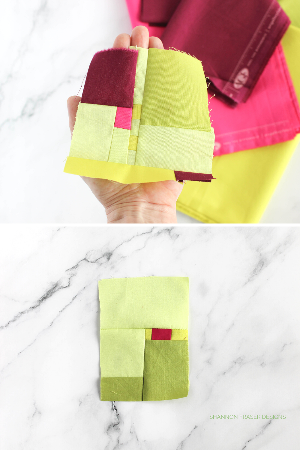 Modern improv quilt blocks from Week 1 of the 30 Days of Improv Quilt Along | Shannon Fraser Designs #30daysofimprovqal #modernimprovquilting 