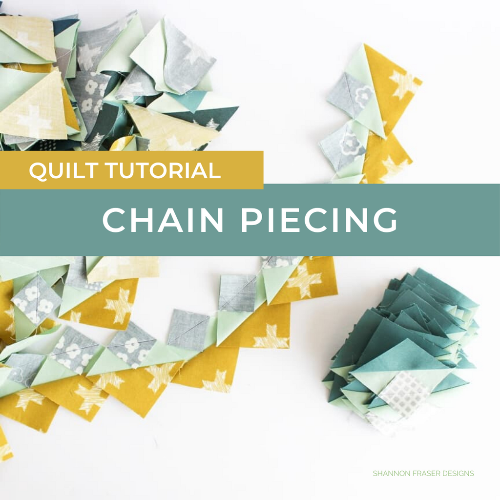 Half square triangles chain pieced together | Quilt Tutorial: Chain piecing | Shannon Fraser Designs