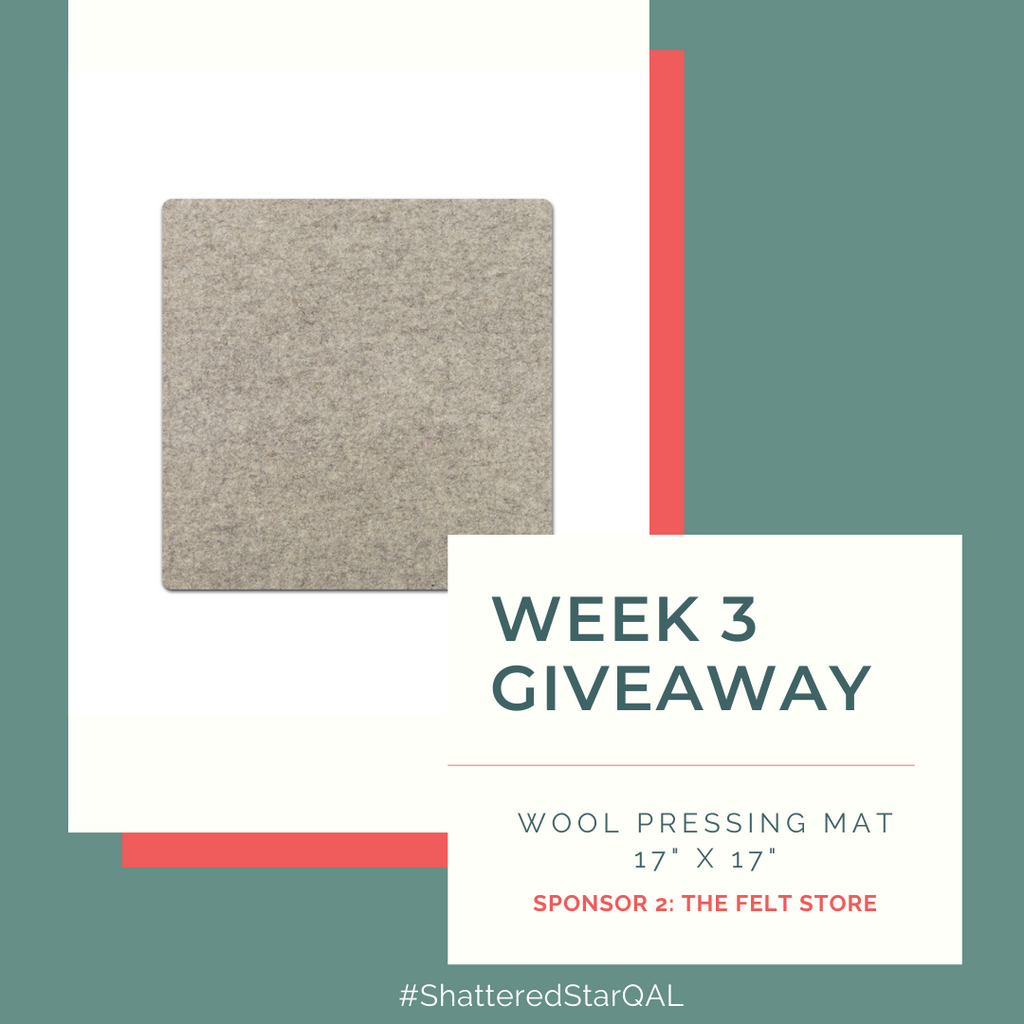 Wool pressing mat from The Felt Store for the Shattered Star Quilt Along Week 3 Giveaway sponsor | Shannon Fraser Designs #woolpressingmat