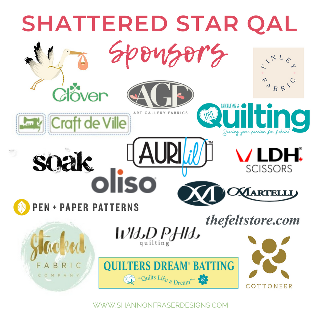 Shattered Star quilt along sponsors | Shannon Fraser Designs #quiltalong