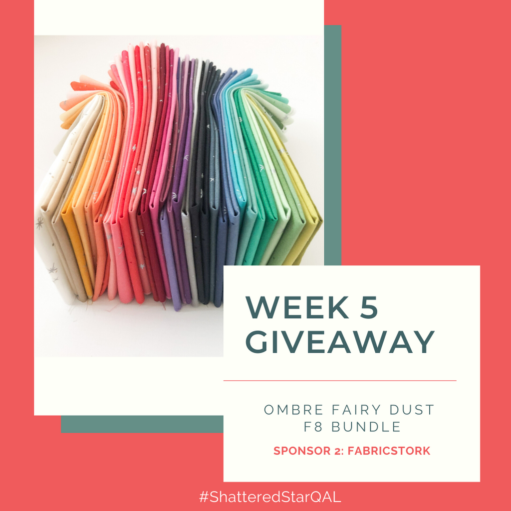 Shattered Star Quilt Along Week 5 Giveaway - Ombre fairy dust Fat Eight bundle from FabricStork | Shannon Fraser Designs #f8bundle