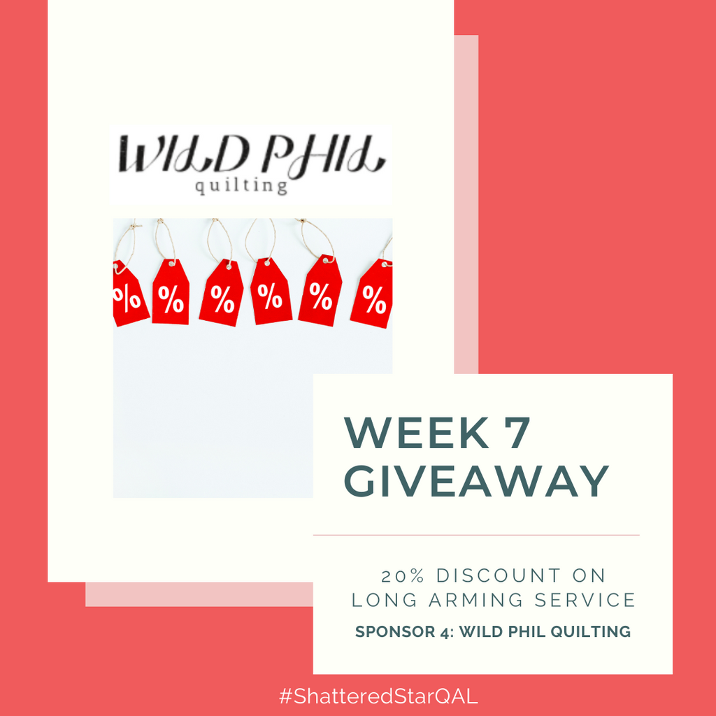 Discount on long arm quilting service from Wild Phil Quilting | Shattered Star Quilt Along Week 7 | Shannon Fraser Designs #quiltalong