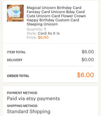 Sale of the Unicorn birthday card 