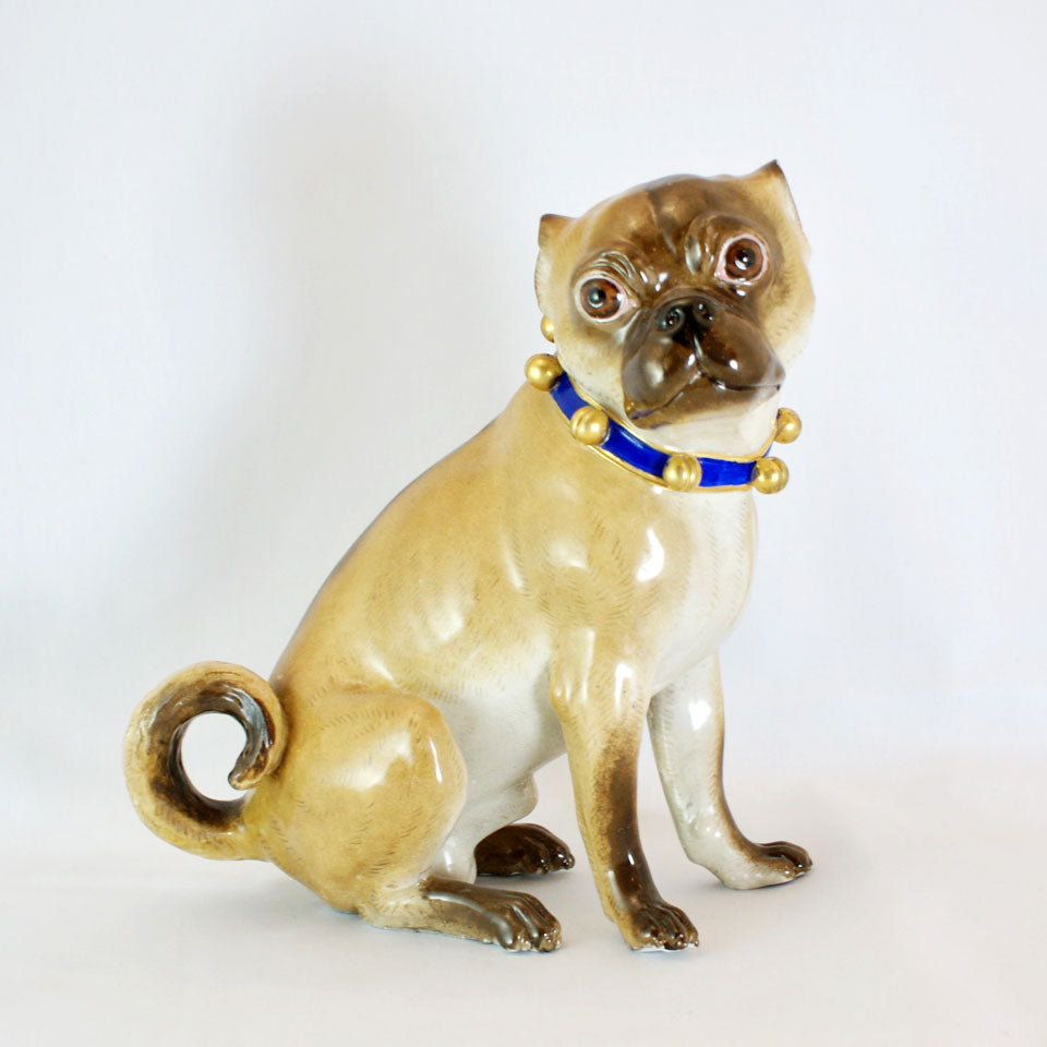 A Large Meissen Pug Dog – antiques and Interior innovations
